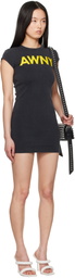 alexanderwang.t Black Graphic Logo Minidress