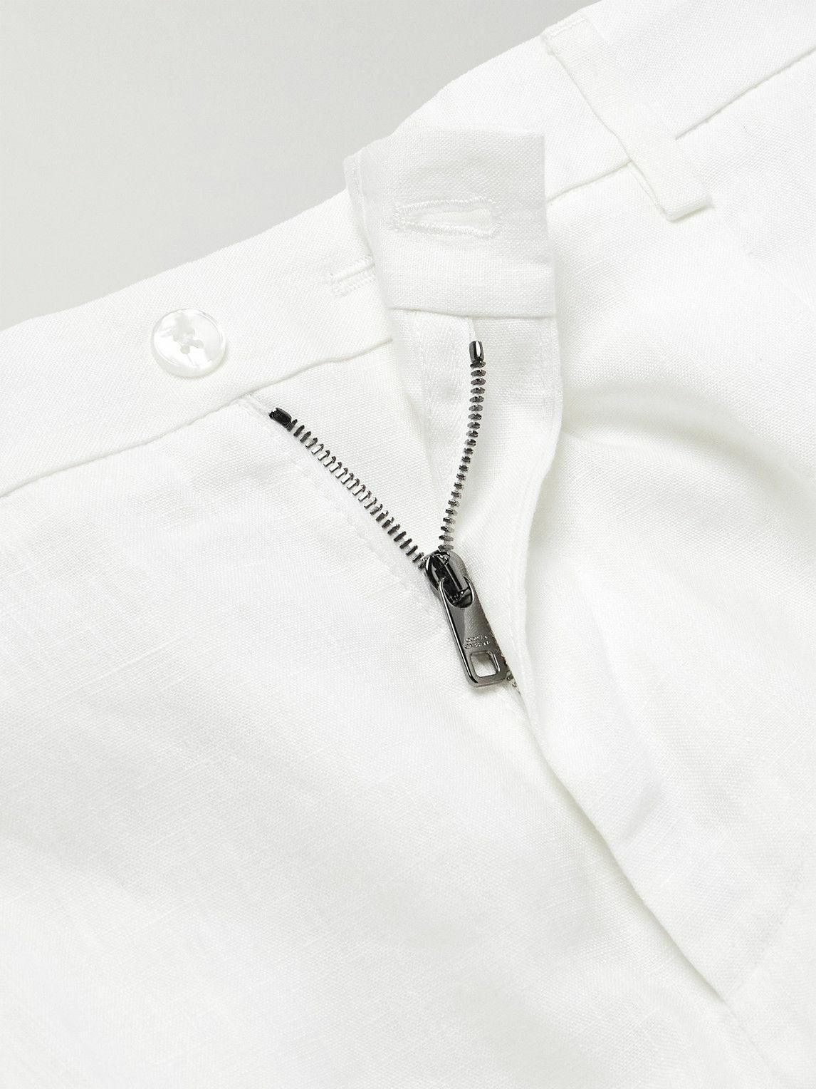 Dolce&Gabbana - Straight-Leg Pleated Linen Trousers - White