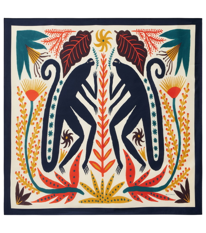 Photo: Etro Printed silk twill scarf