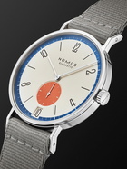 NOMOS Glashütte - Tangente 38 Date Zirkus Limited Edition Hand-Wound 37.5mm Stainless Steel and Webbing Watch, Ref.No. 179.S1