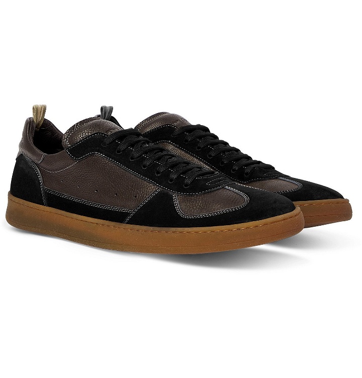 Photo: OFFICINE CREATIVE - Kadette Suede and Leather Sneakers - Black