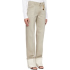 Stella McCartney Beige Straight Turn-Up Jeans
