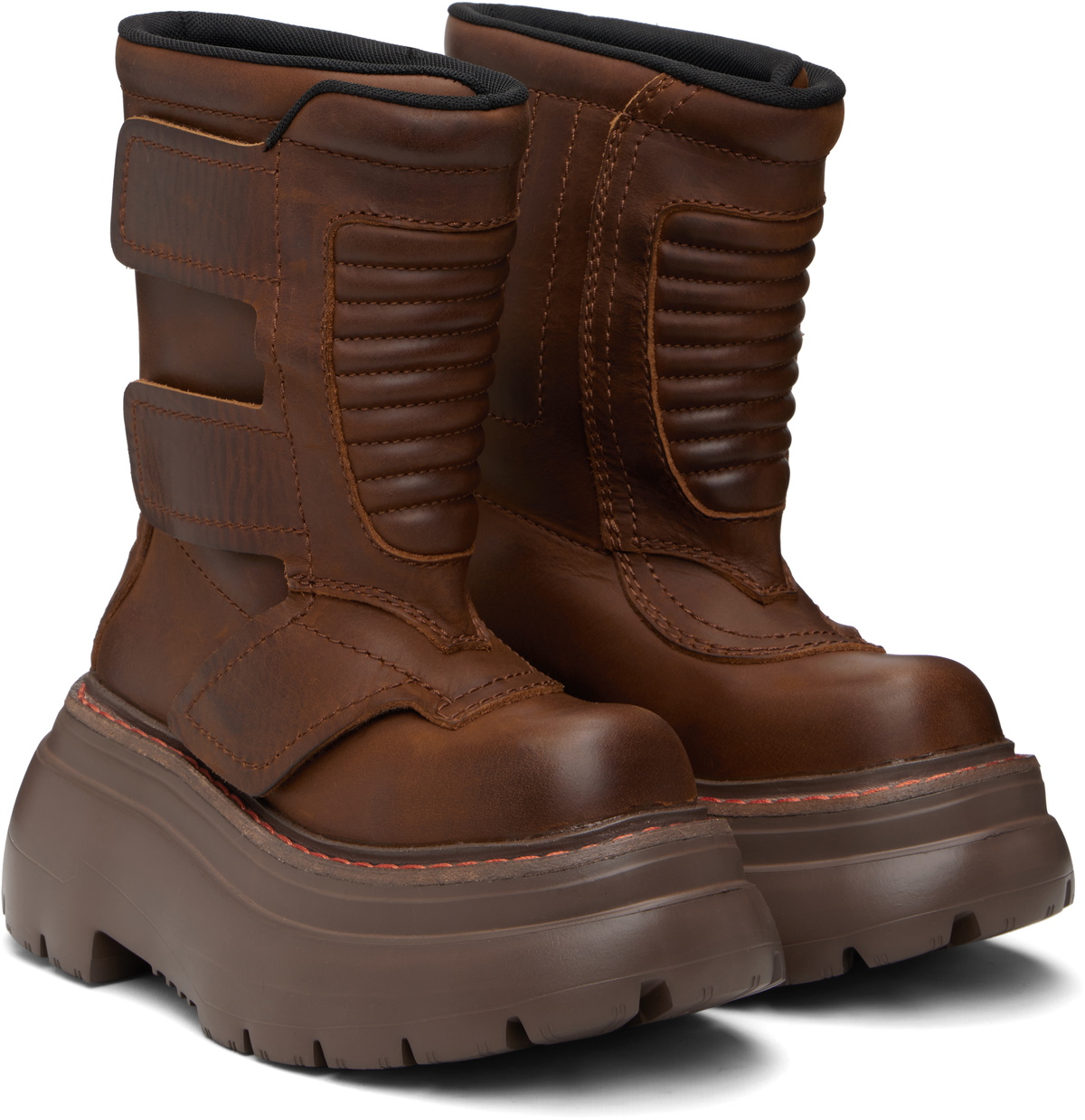 R13 Brown Chunky Racing Boots