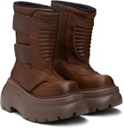 R13 Brown Chunky Racing Boots