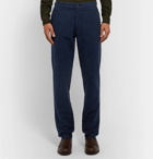 Boglioli - Navy Tapered Cotton-Moleskin Drawstring Suit Trousers - Blue