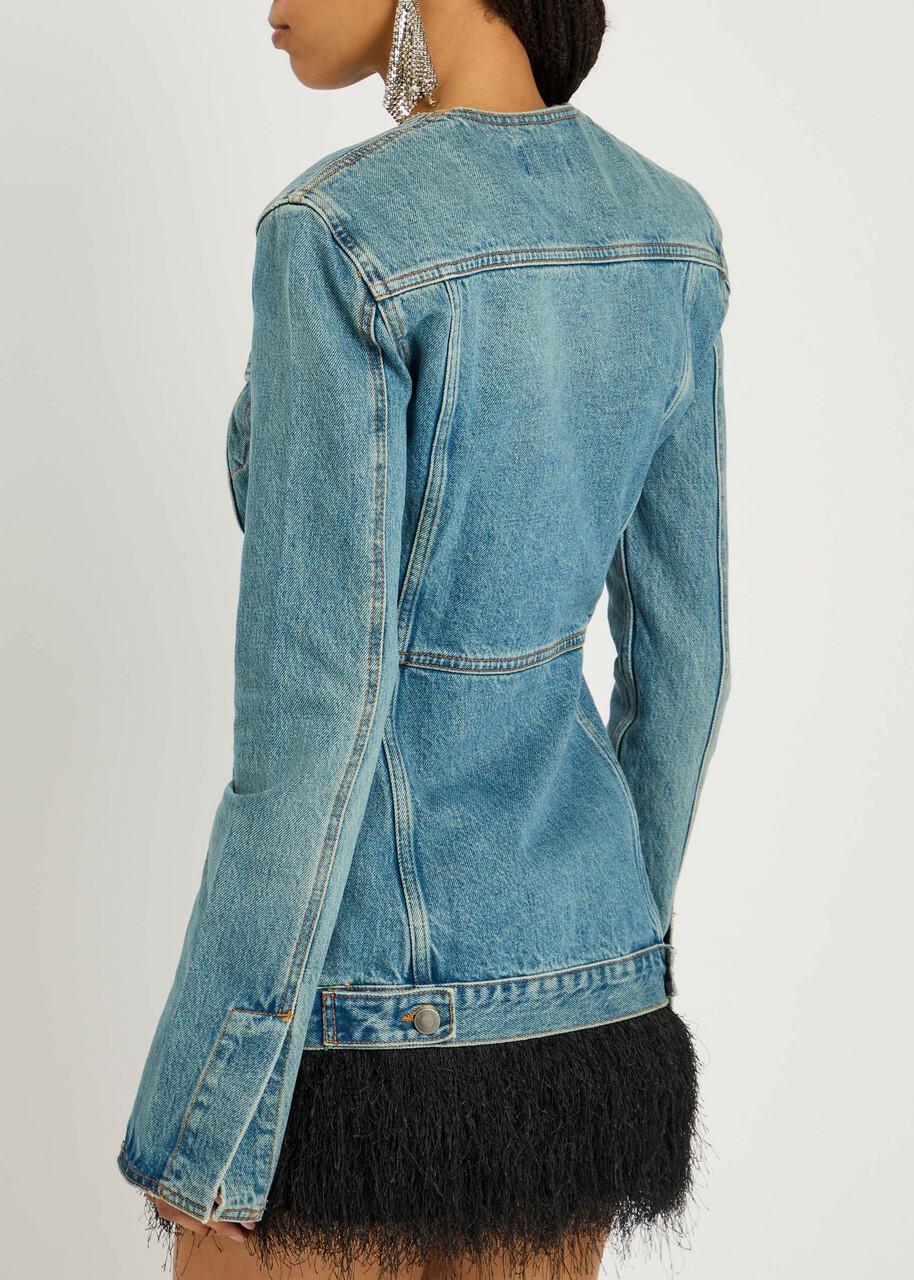 Haikure Temple Lagoon Wash Denim Jacket Blue