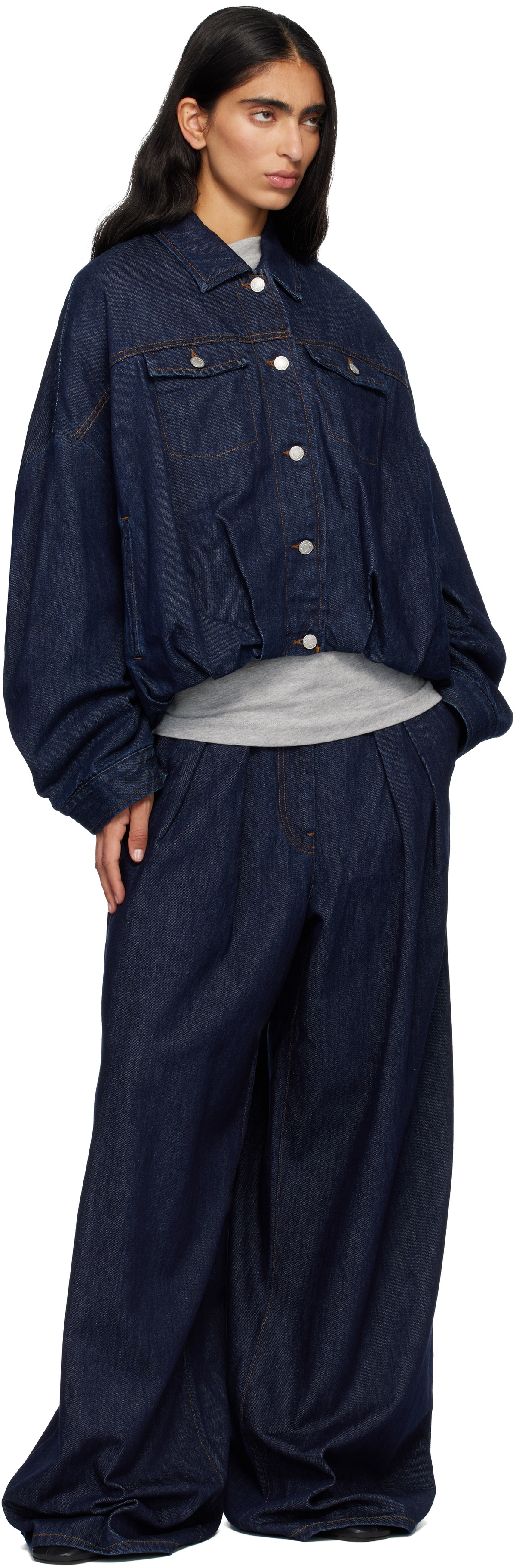 Dries Van Noten Blue Lined Denim Jacket