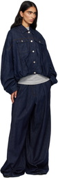 Dries Van Noten Blue Lined Denim Jacket