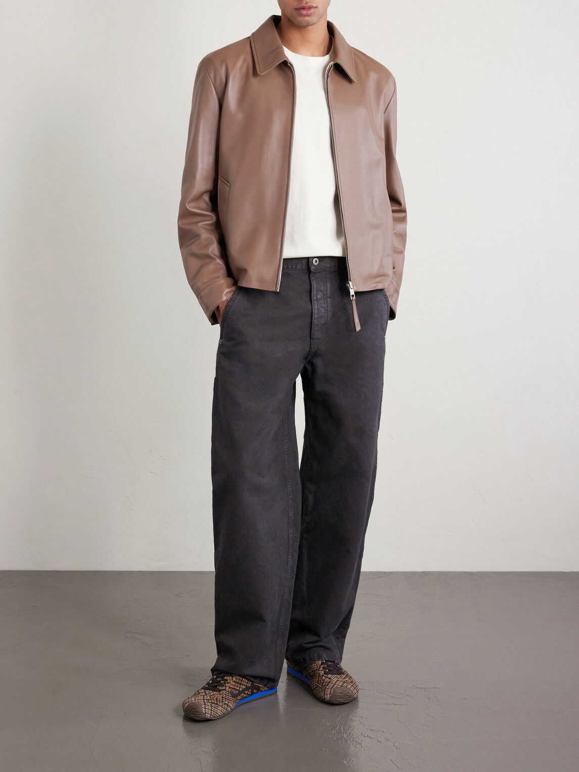 LOEWE - Reversible Leather Zip-Up Jacket - Brown