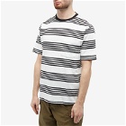 Beams Plus Men's Stripe Nep Pocket T-Shirt in Off White