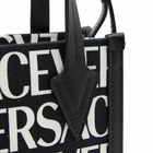 Versace Men's Repeat Logo Mesh Tote in Black