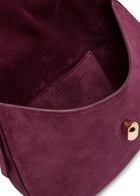 Savette Tondo Small Suede Shoulder bag - Plum - One Size