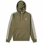 Adidas Men's 3-Stripes Hoody in Olive Strata