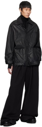 YOKE Black Car Leather Jacket