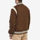 Pop Trading Company Men's Wool Varsity Jacket in Rain Drum