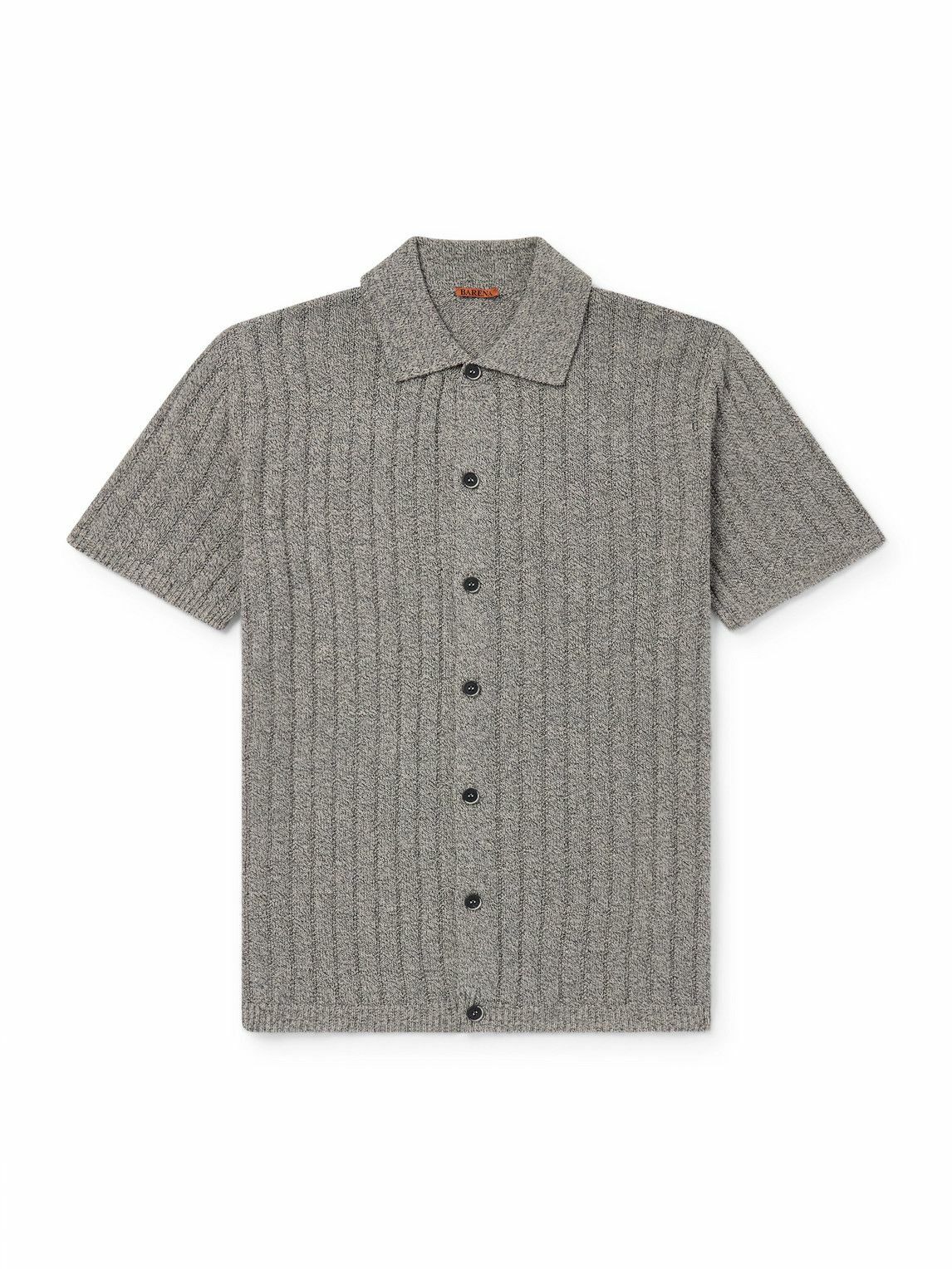 Barena - Ribbed Linen and Cotton-Blend Polo Shirt - Gray