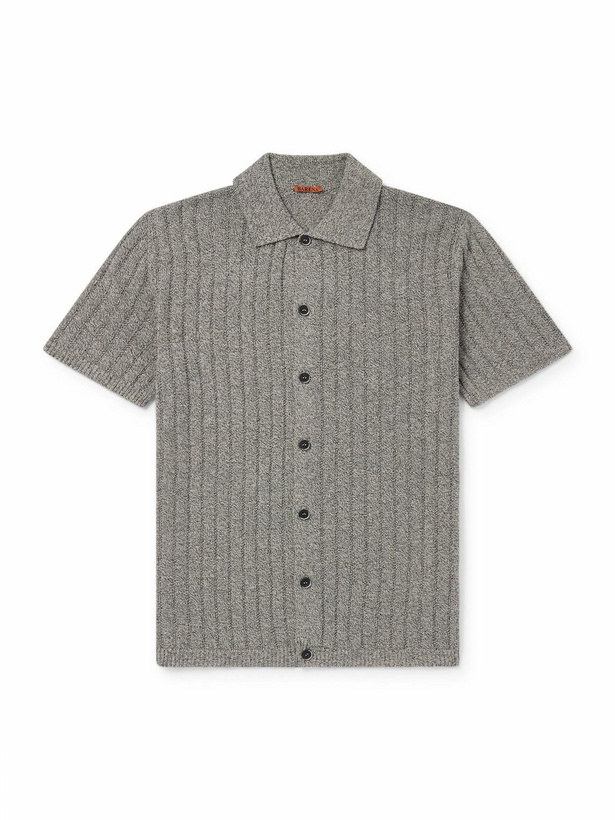Photo: Barena - Ribbed Linen and Cotton-Blend Polo Shirt - Gray