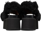 Marni Black Shearling Fussbett Platform Sandals