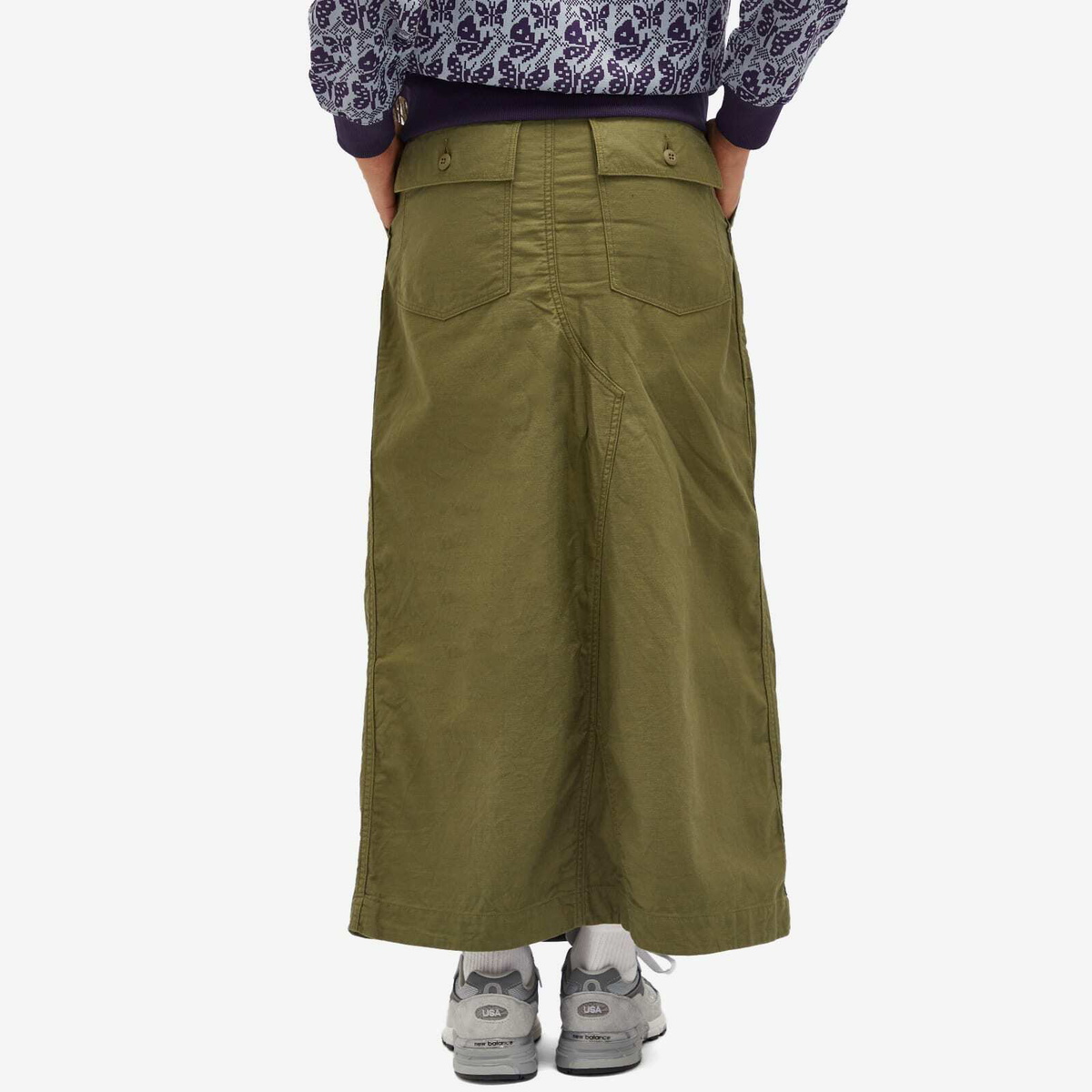 Needles Women's String Fatigue Skirt in Olive Needles