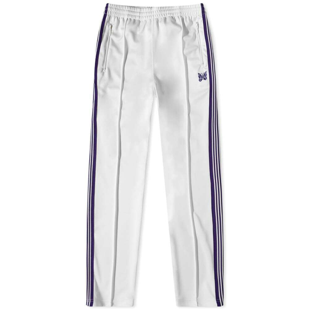 Needles Men's Poly Smooth Narrow Track Pant in Ice White Needles