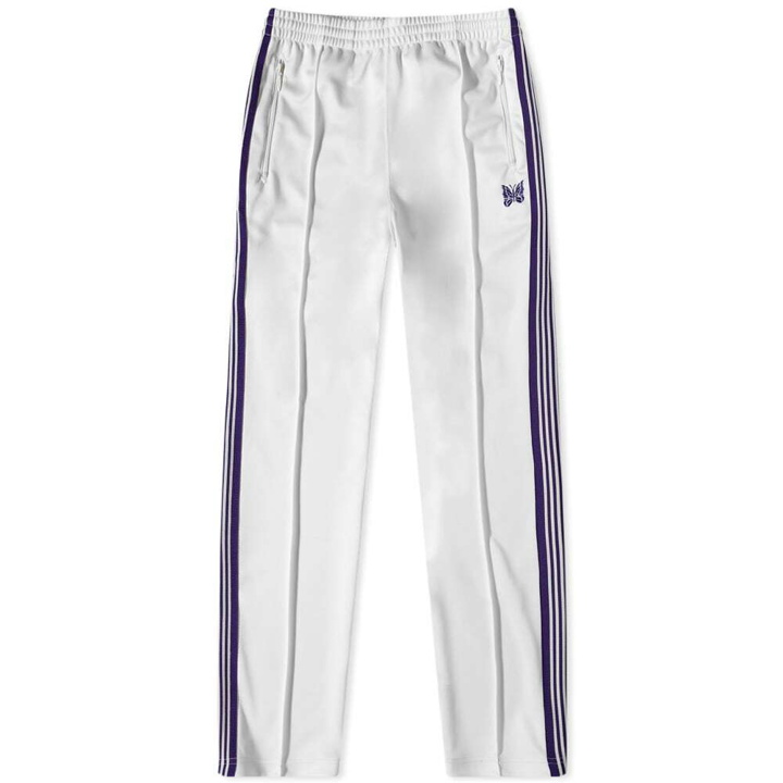 Photo: Needles Men's Poly Smooth Narrow Track Pant in Ice White