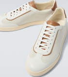 Brunello Cucinelli Leather-trimmed suede sneakers