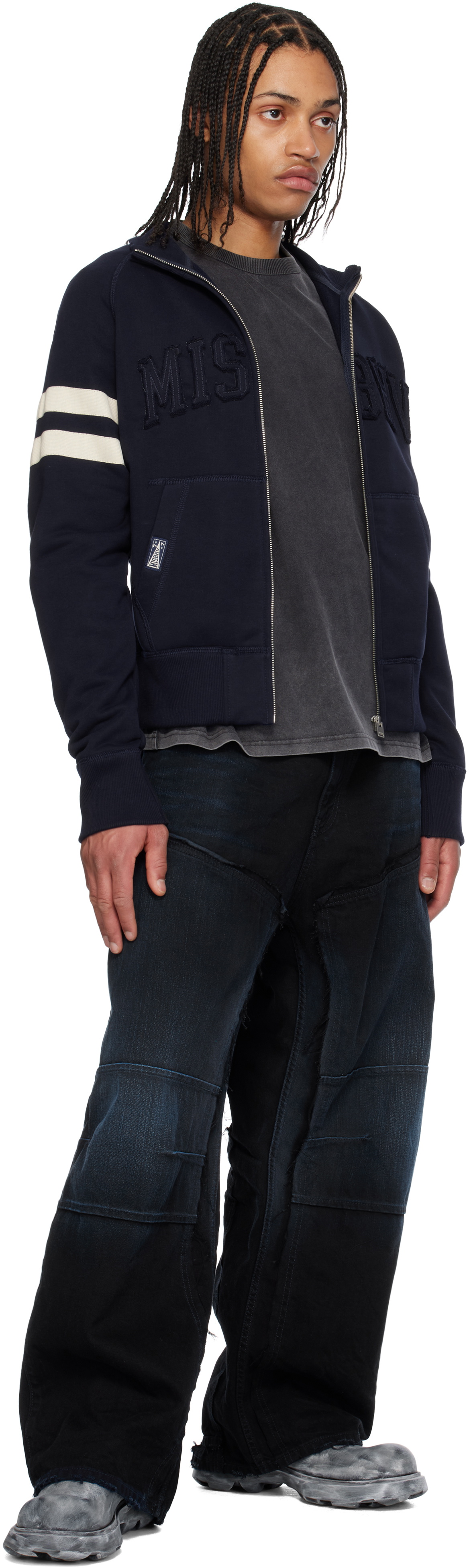 MISBHV Navy Zuma Zip Up Sweater