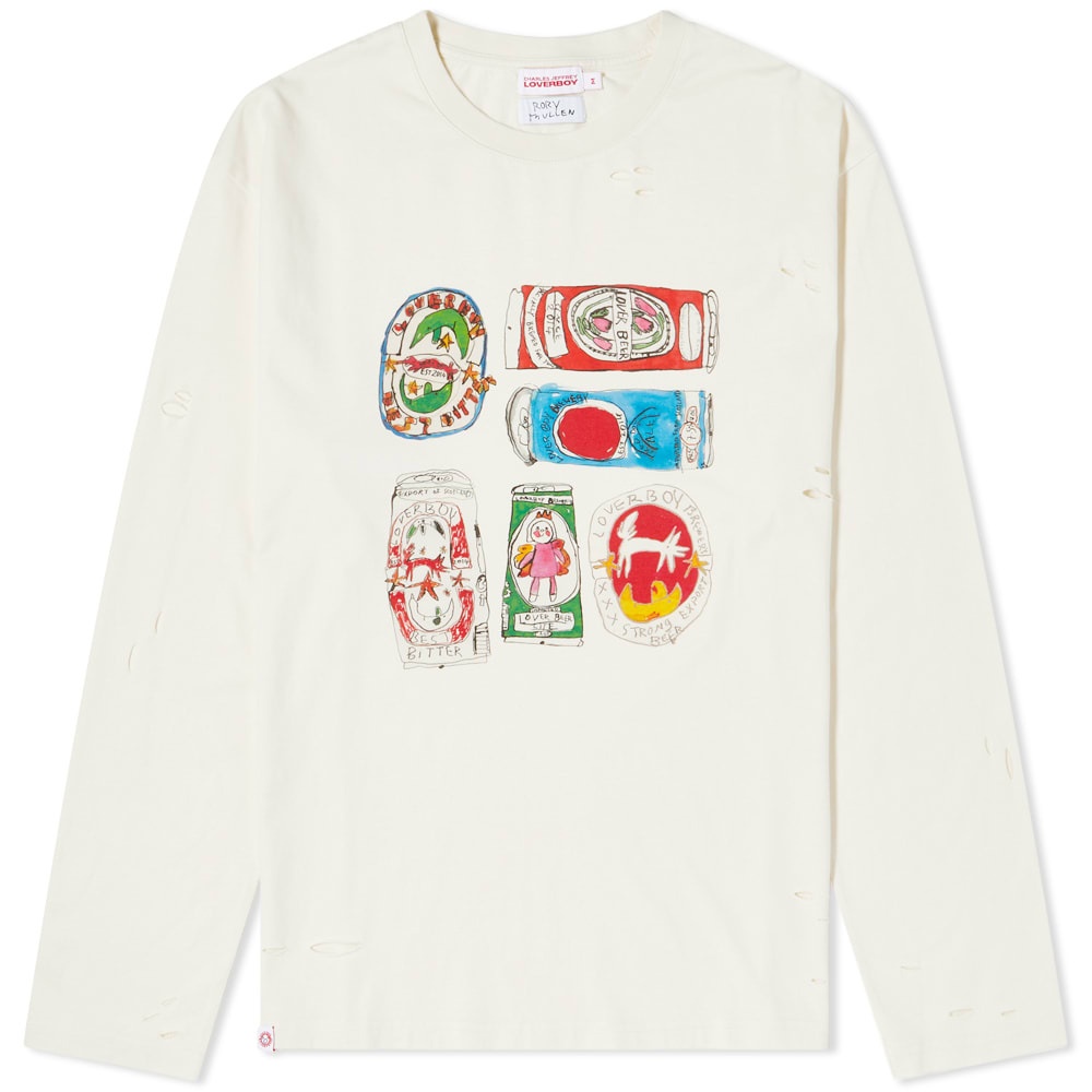 Charles Jeffrey Women's Loverboy Long Sleeve Distressed T-Shirt in Beer Can Jersey