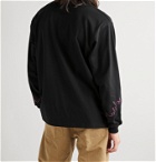 WTAPS - Embroidered Logo-Print Cotton-Blend Jersey T-Shirt - Black