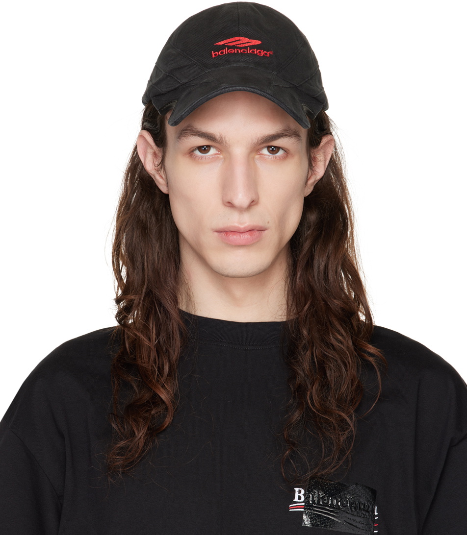 Balenciaga Black 3B Sports Icon Tracksuit Cap