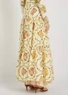 Agua BY Agua Bendita Anis Floral-print Linen Maxi Skirt Multicoloured