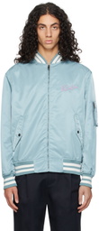 Valentino Blue VLogo Bomber Jacket