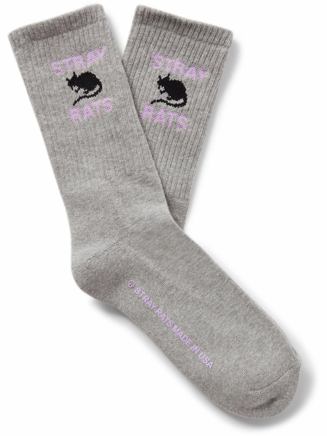 Stray Rats - Logo-Intarsia Cotton Socks