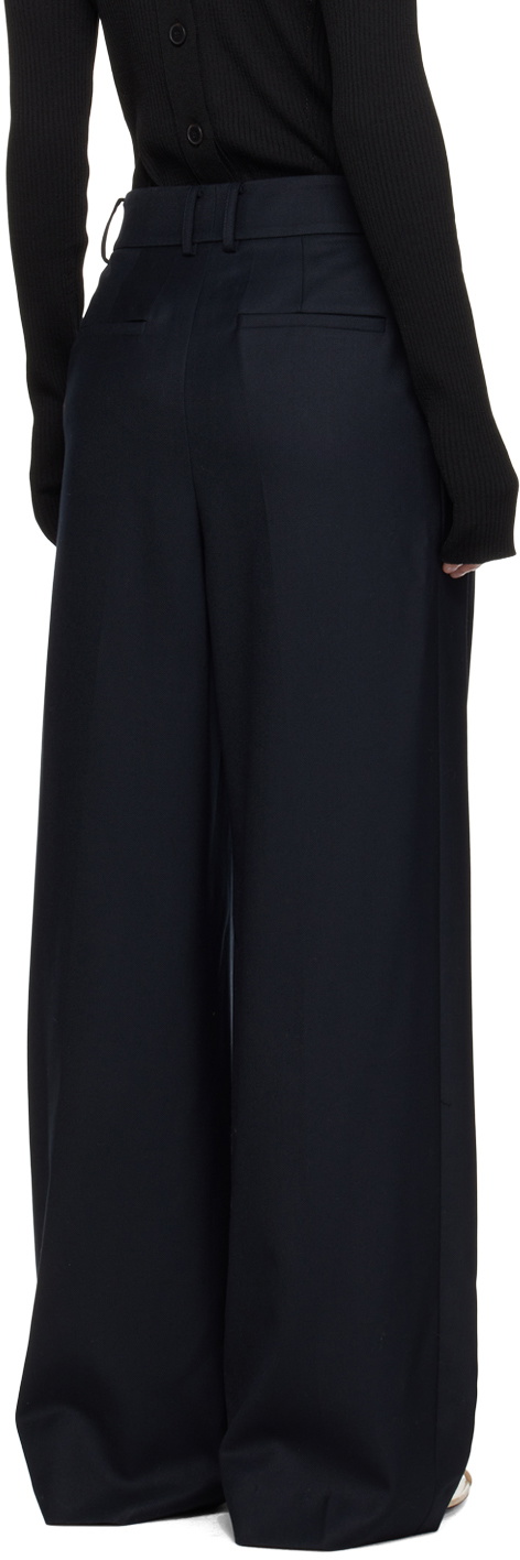 Recto Navy Pleated Trousers