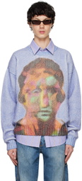 le PÈRE Blue Tyndell Face Sweater