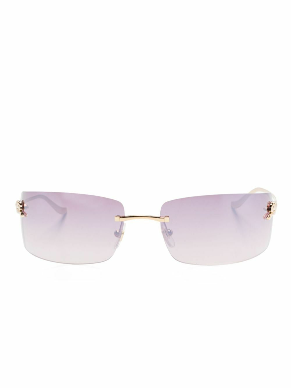 Cartier Eyewear Gold Rimless Sunglasses