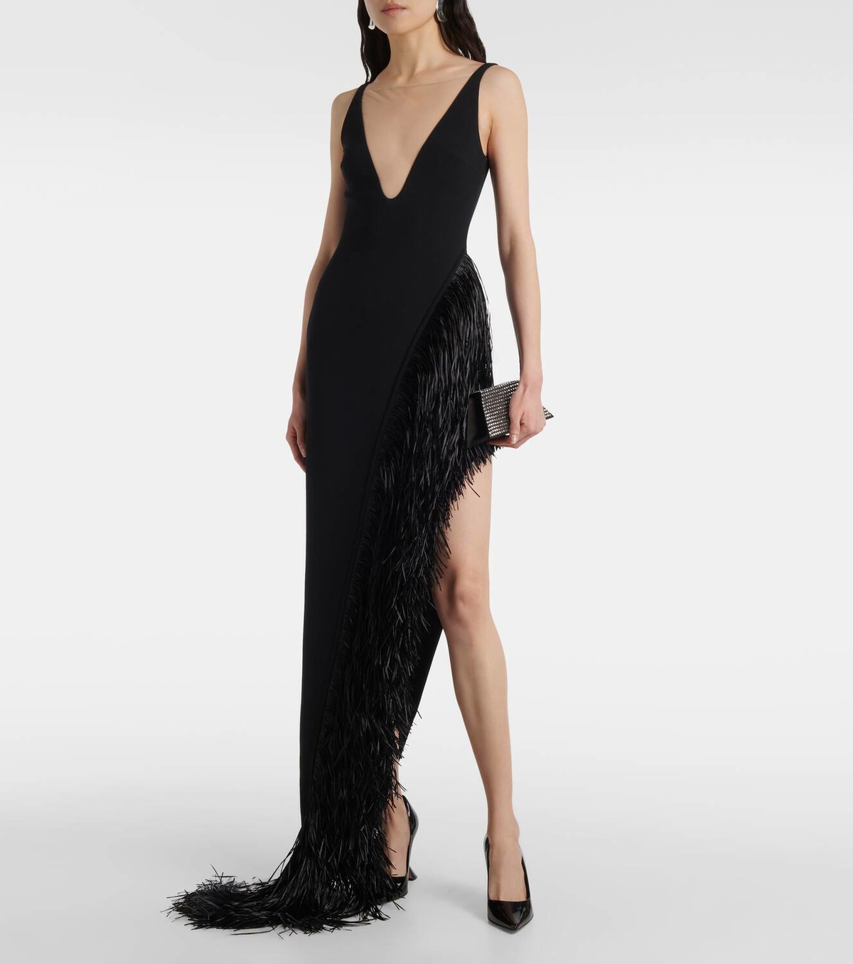 スカート DAVID KOMA Gonna 'Fish Net Layered' David Koma Fish net layer hem sequin' - Black | SS23DK08DABLACK