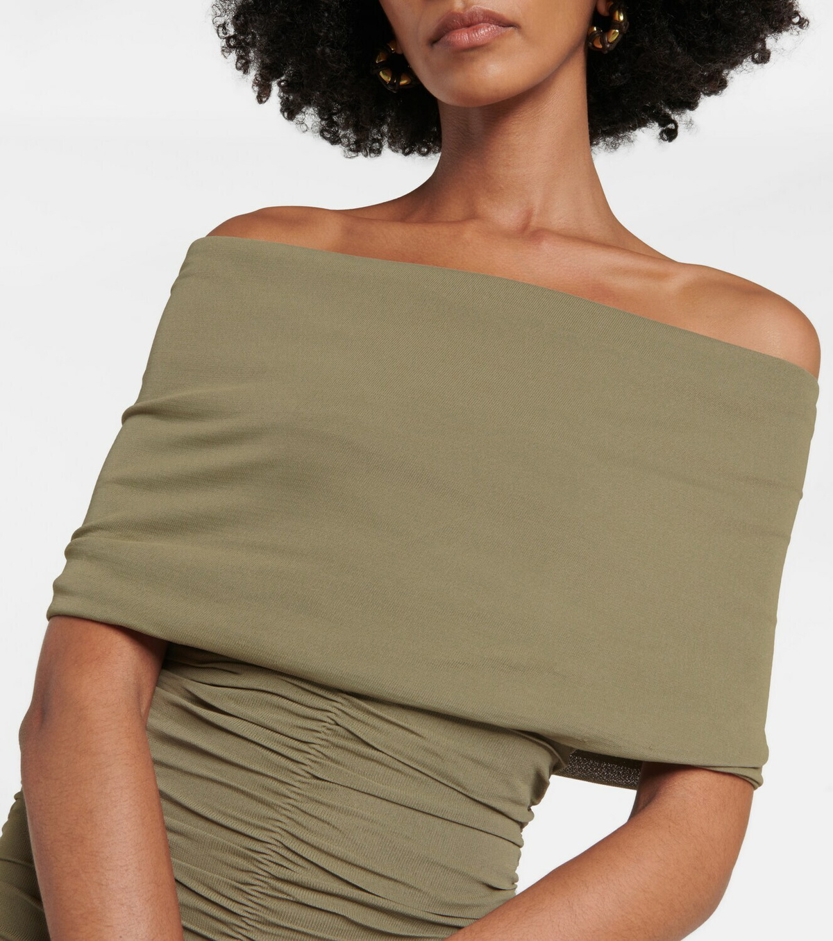green emerald velvet dress Khaite