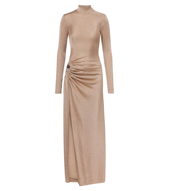 Photo: Christopher Esber Embellished draped jersey lamé gown
