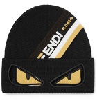 Fendi - Bag Bugs Logo-Jacquard Wool Beanie - Men - Black