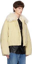 Nanushka Beige Zacharie Faux-Suede Puffer Jacket