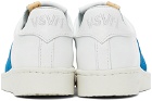 Visvim White & Blue Leather Corda-Folk Sneakers