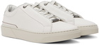 BOSS White Grained Leather Sneakers