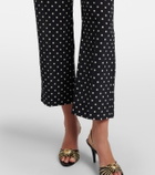 Valentino Silk crêpe de chine polka-dot straight pants