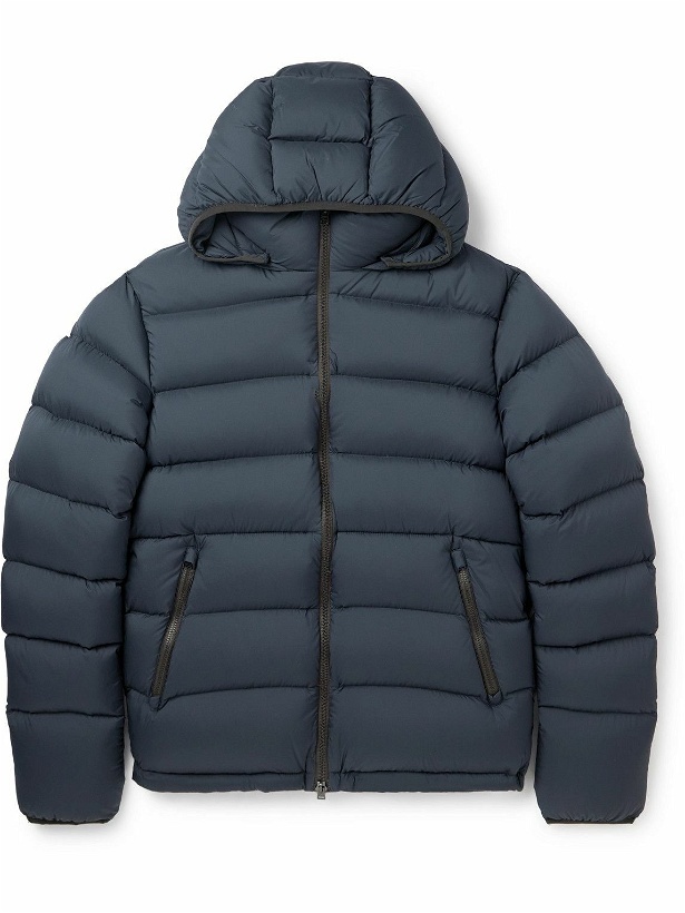 Photo: Herno - Quilted Nylon Hooded Down Jacket - Blue