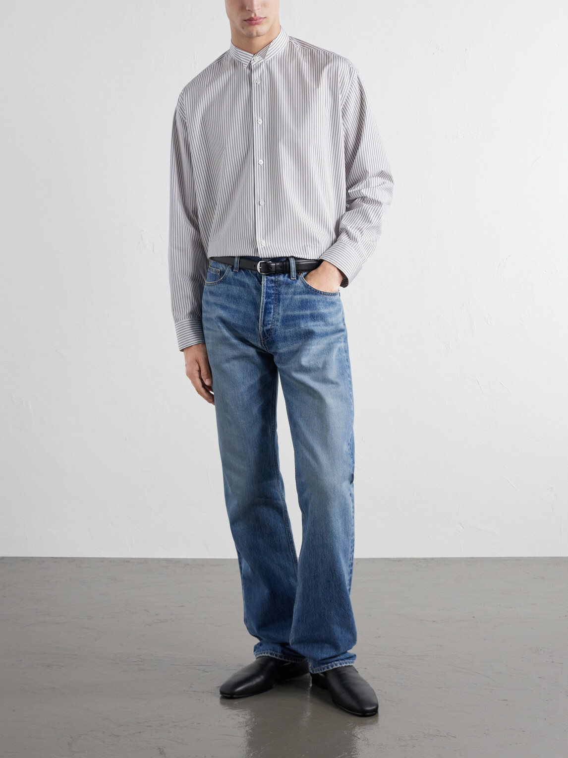 TOTEME - Striped Cotton-Poplin Shirt - White