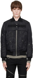 Rick Owens Black Tower 2 Piece Flight Bomber Jacket