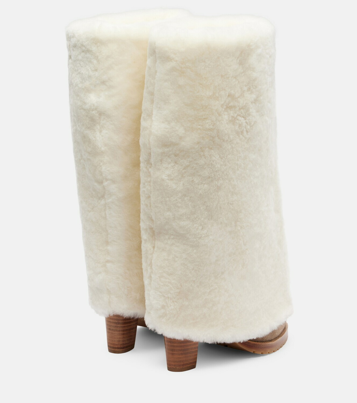 Yves Salomon Shearling and suede knee-high boots