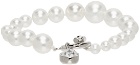 JW Anderson White & Silver Graduated Pearl & Crystal Anklet