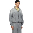 Off-White Gray Relaxed Garment Dyed Track Jacket